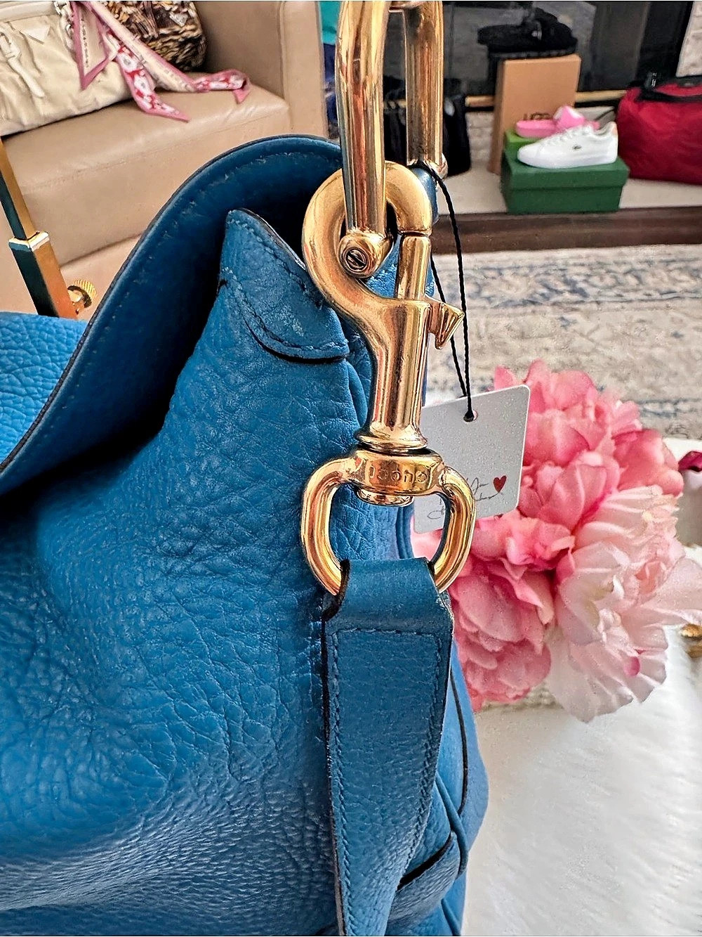 Gucci Bamboo Handle Hobo Bag Shoulder Bag Blue - Picture 13 of 16